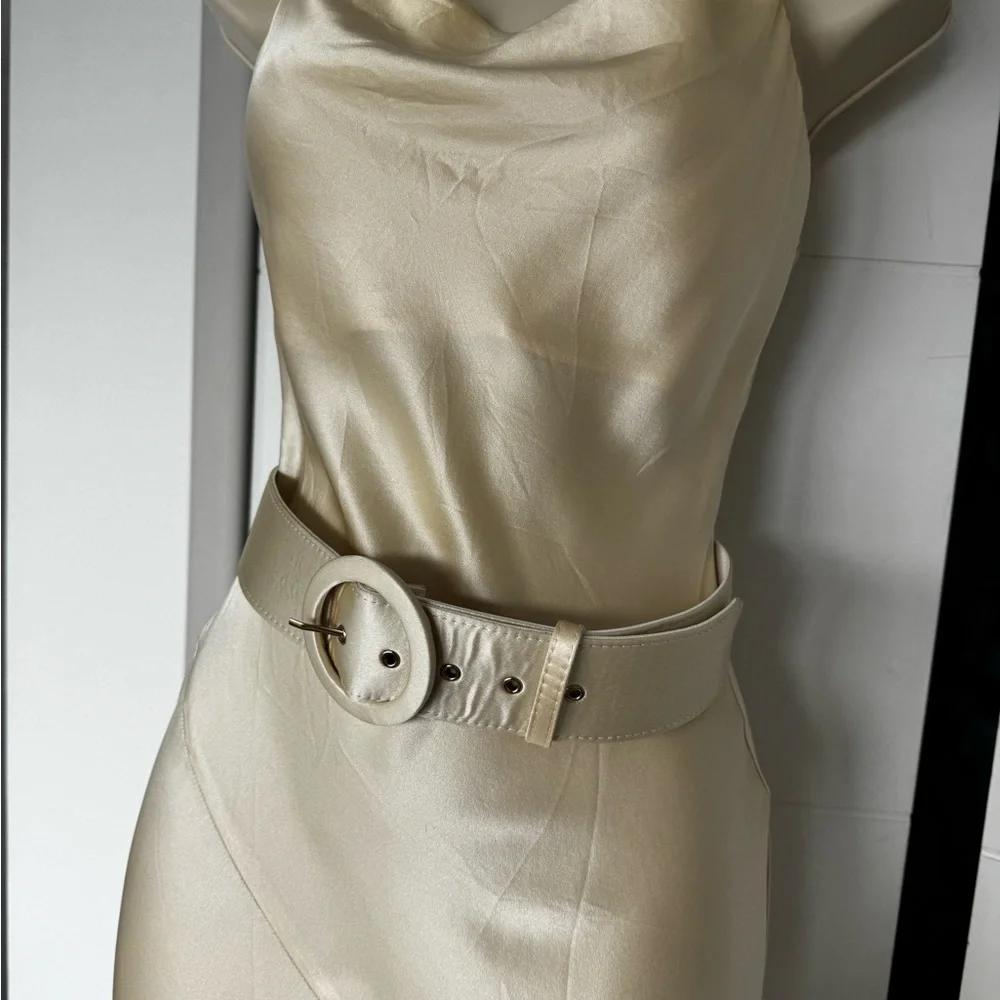 Nicholas Lucinda Cream Satin Dress - Picture 7 of 8